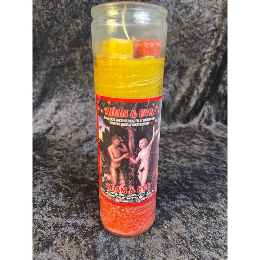 Red and Yellow Adam and Eve Attraction 7-Day Spiritual Candle